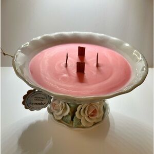 Hand Crafted Multi Wood Wick Vintage Bowl Lavender Scented Candle